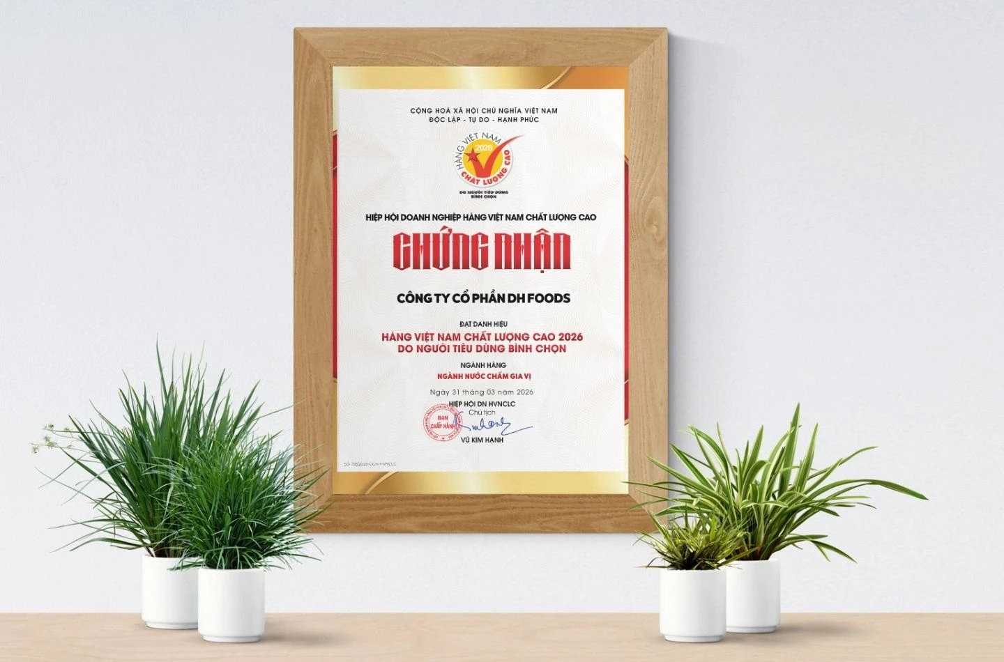 Kisafood lần thứ tư nhận giải thưởng Hàng Việt Nam Chất Lượng Cao